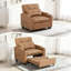 Canapé-lit inclinable convertible, fauteuil en cuir PU avec coussin lombaire à massage, brun-902585070