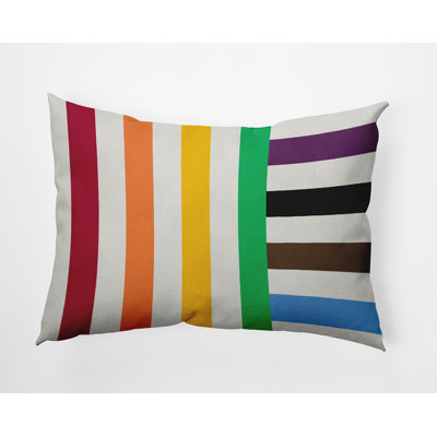 Striped Outdoor Reversible Throw Pillow