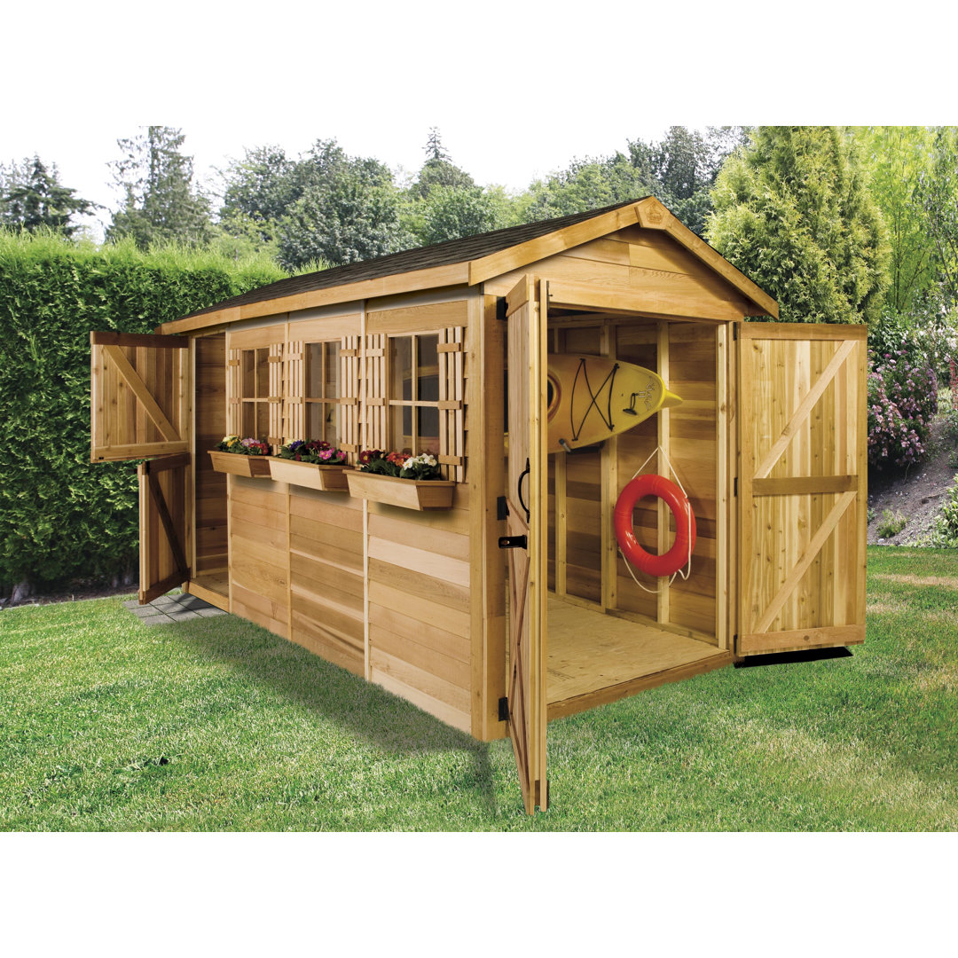 Boathouse 12 ft. W x 10 ft. D Western Red CedarWood Traditional Storage Shed Cedarshed 