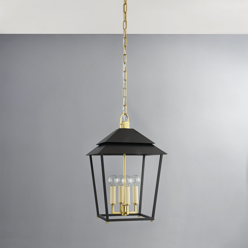 NATICK 4 LIGHT LANTERN, Aged Brass, 23" H x 13" W x 13" D