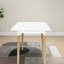 Table de salle à manger moderne 47 pouces avec plateau rectangulaire en bois massif blanc