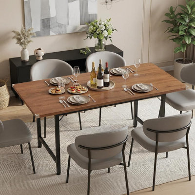 Table de salle à manger extensible de 47 à 63 po avec pieds en métal pour 4 à 8 personnes