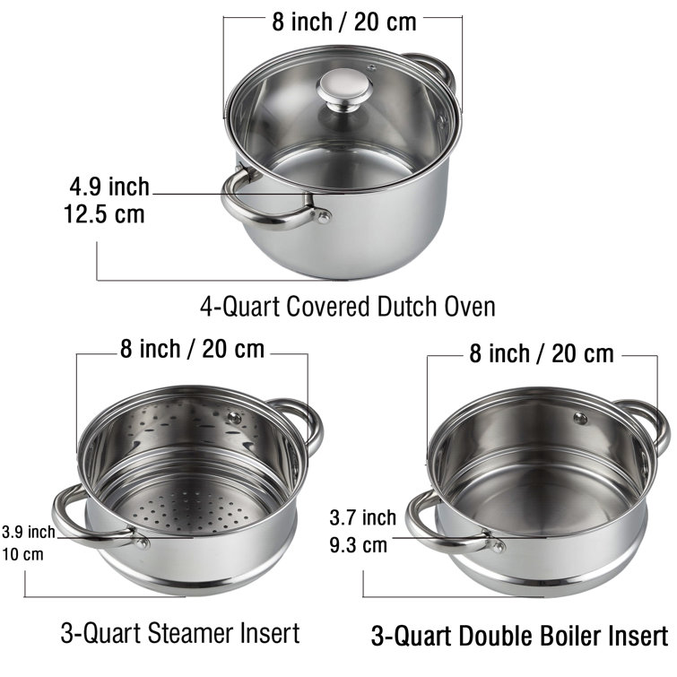 Cook N Home 4 Piece Stainless Steel Multi Pot Set & Reviews
