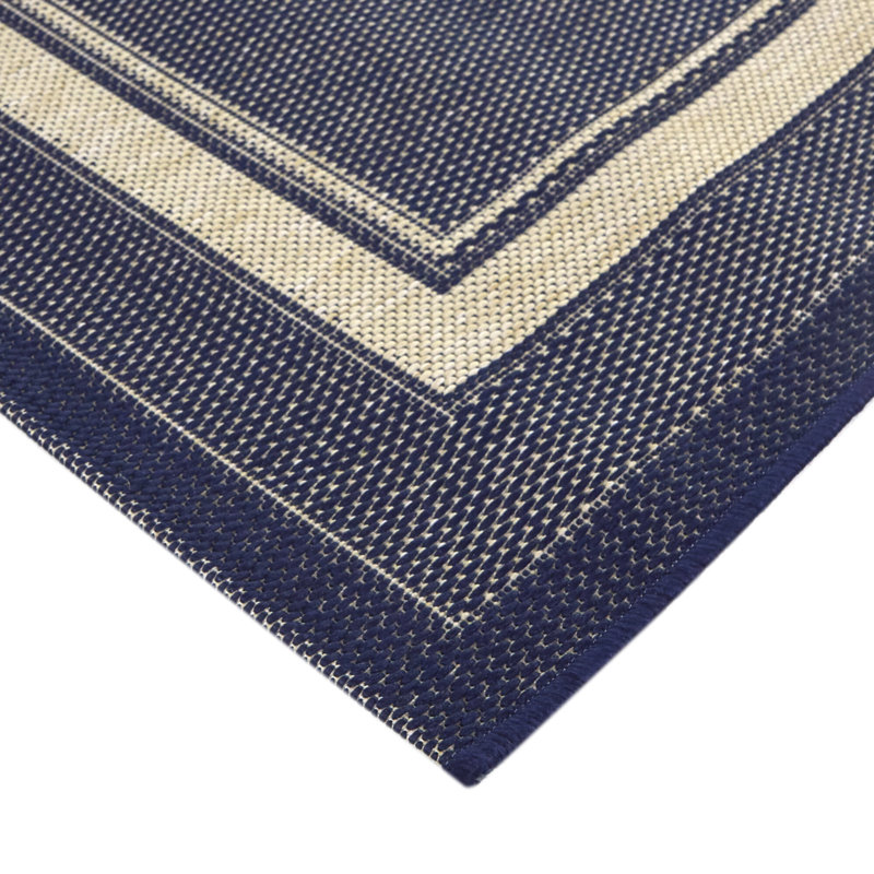 Wyrick Black Border Patio Indoor/Outdoor Area Rug, Rectangle 7'10" x 9'10"