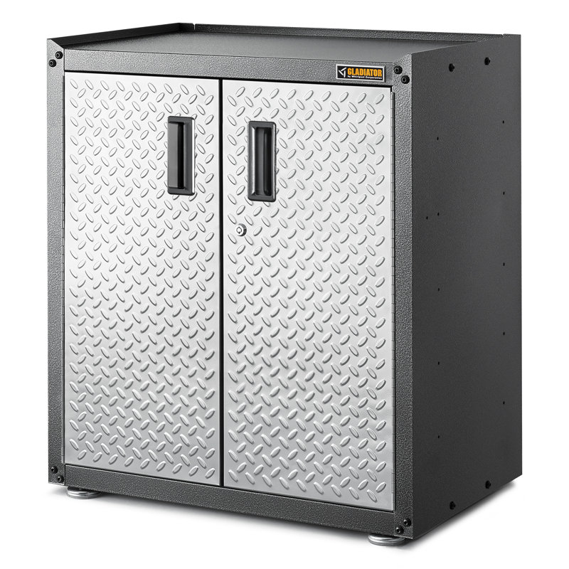 Ready-To-Assemble Full-Door Modular Gearbox, Hammered Granit/Silver Tread