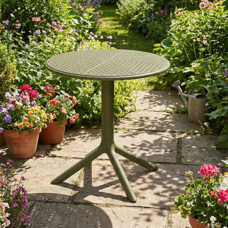 Round Outdoor Bistro Table , 60cm cm W 60cm cm D, Green