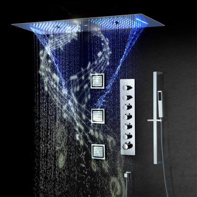 Système de douche thermostatique complet de luxe avec valve brute
