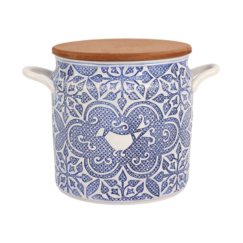 Uccello Blu Stoneware Jar