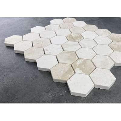 Shellstone 2" x 2" Travertine Mosaic Tile