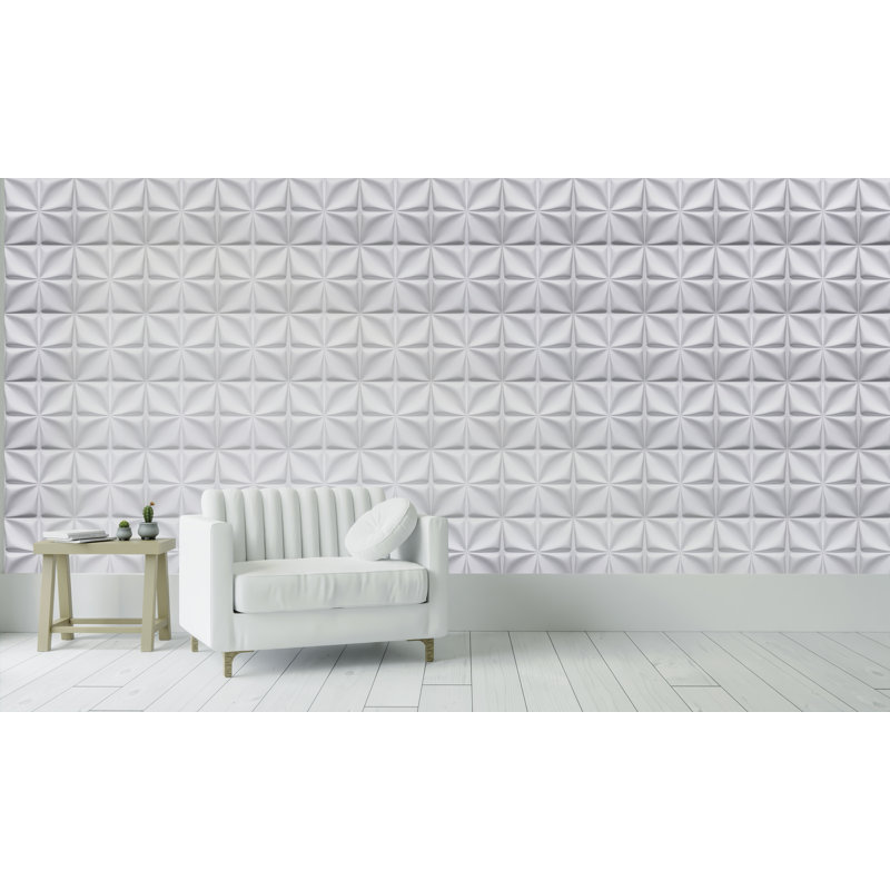 Falkirk Ross 19.7" X 19.7" Diamond 3D Wall Panel In White (5-Pack)