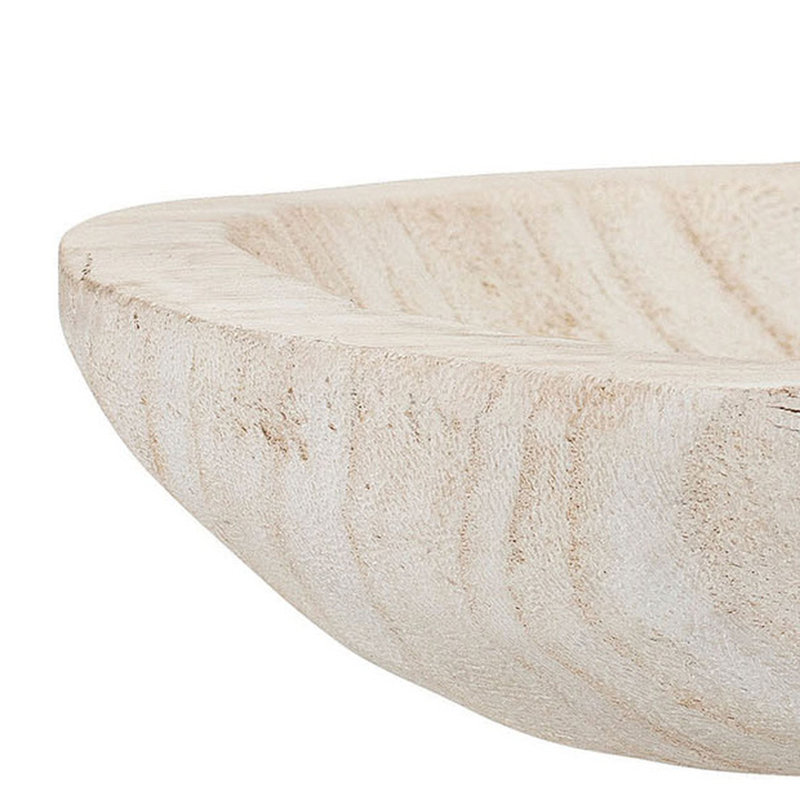 Ismenia Oval Light Brown Handcrafted Wood Decorative Bowl