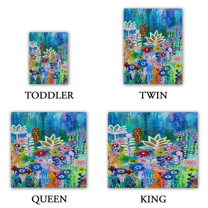 Polyester Floral Duvet Cover, 1 Queen Duvet Cover + 2 Standard Shams
