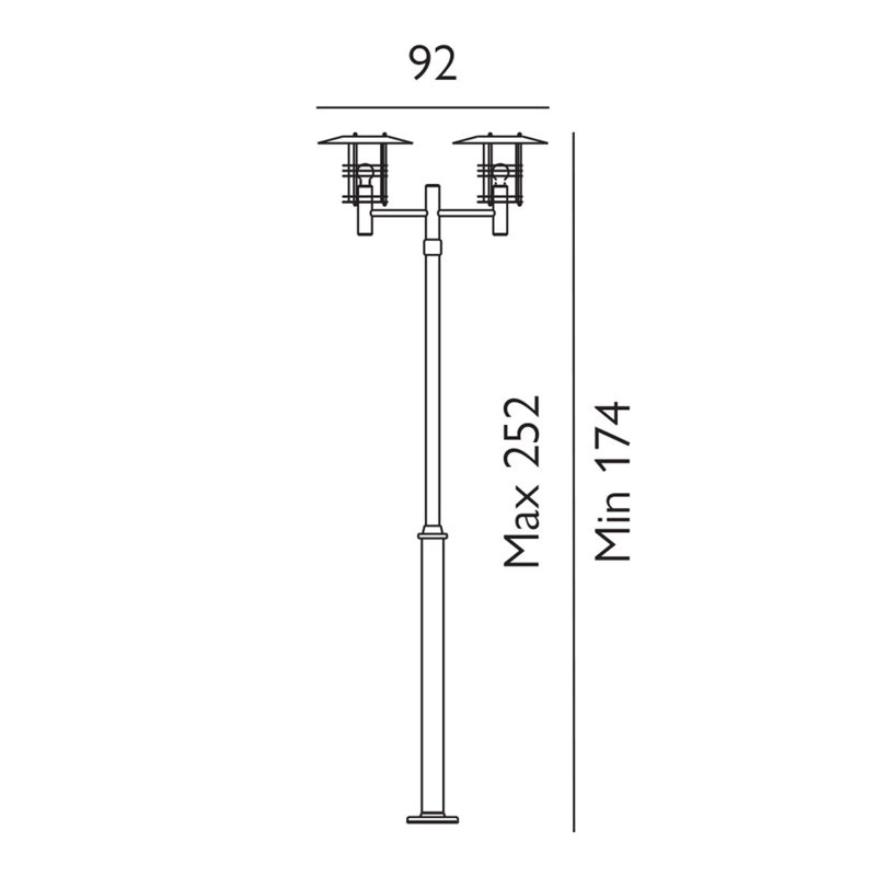 Shadyvale Transparent Lamp Post (Full), Galvanized
