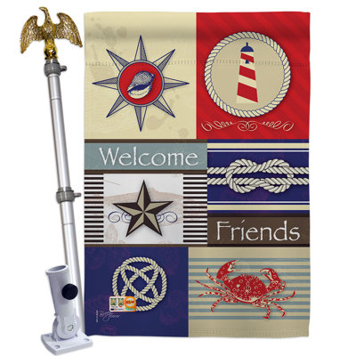 Double Sided 40 in. H x 28 in. W Polyester Flag set