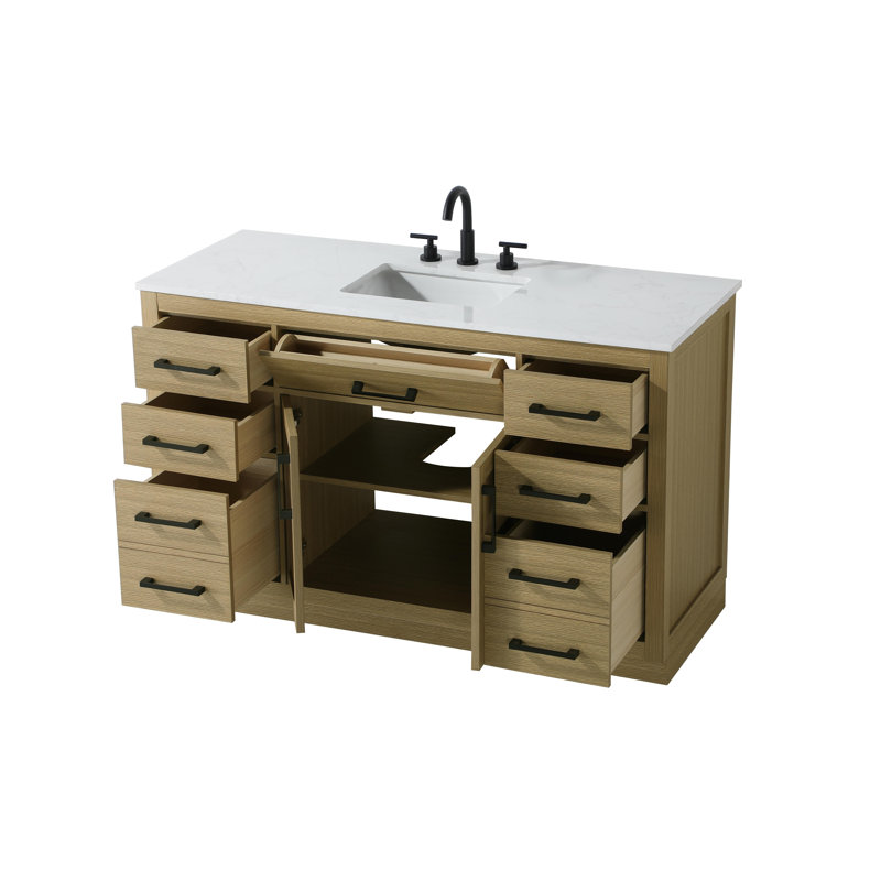 Meuble-lavabo simple 54 po Ahner, Brun miel