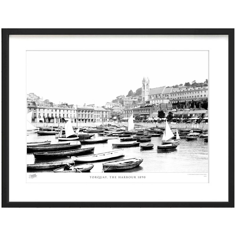 Torquay, The Harbour 1890 by Francis Frith - Single Picture Frame Print, 60cm H x 80cm W x 2.3cm D