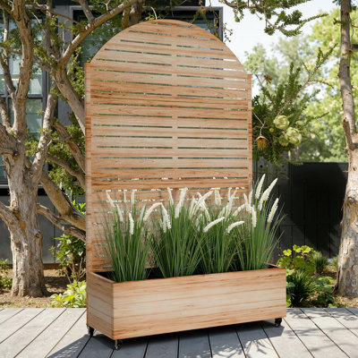 Raised Garden Bed with Trellis on Wheels – Versatile Metal Planter Box with Trellis, Multi-Style Planter Boxes with Trellis Privacy Screen for Patio and Garden
