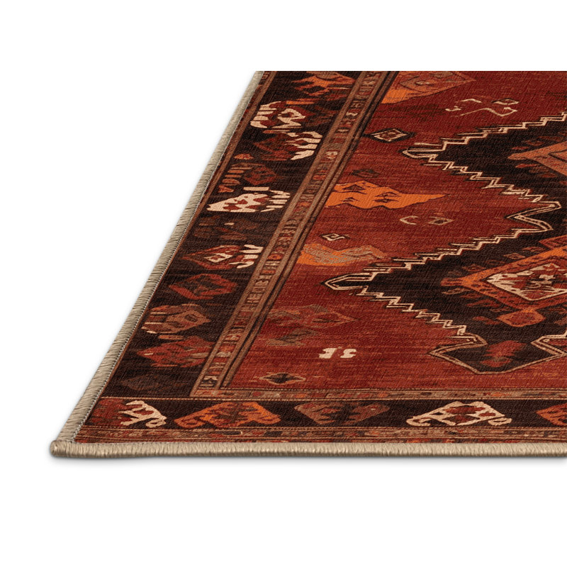 Tapis brun turc lavable à la machine, Tapis de couloir 2 pi x 4 pi