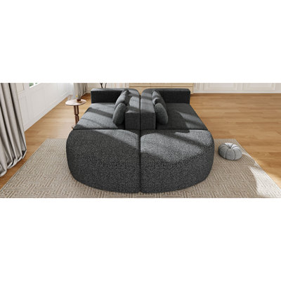 Boneless Couch Modular Sectional Sofa With Deep Seating And Curved Design For Flexible Living Room Arrangements