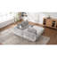 Grand canapé modulaire en chenille gris en forme de L