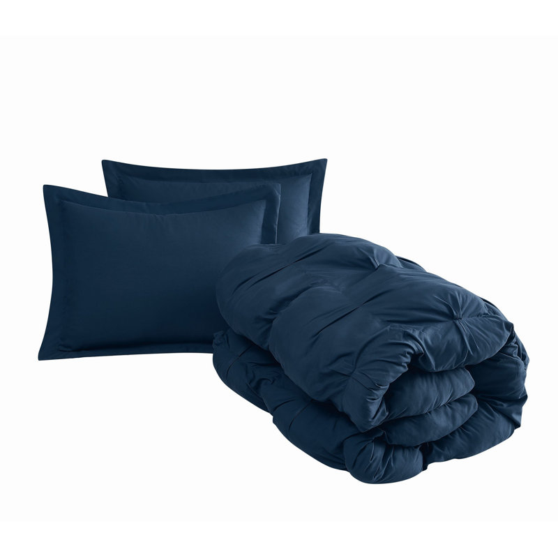 Truly Soft Cloud Puffer, Queen Comforter + 2 Standard Shams, Dark Blue