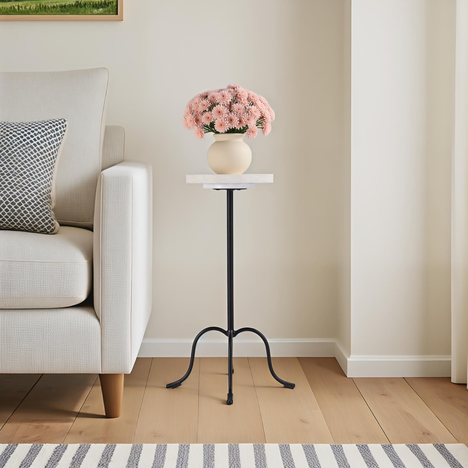 10" Genuine Marble End Table