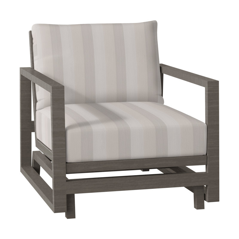 Avondale Patio Lounge Chair with Cushions, Slate Grey, No Welt, Avila Natural White