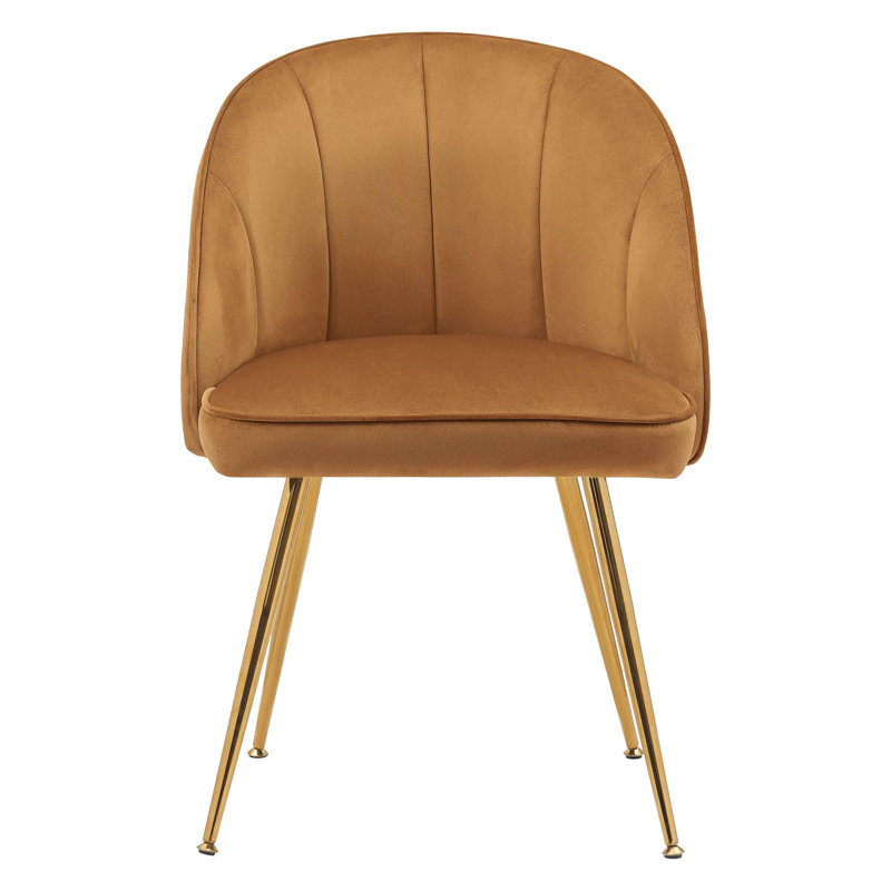 Chaise d'appoint rembourrée en velours Cohen, Champagne