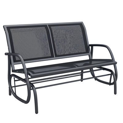 Double Seat Glider Outdoor Glider Bench, Patio Double Swing Rocking Chair by Ivy Bronx