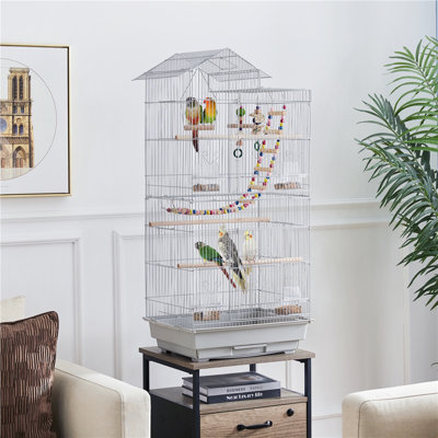 Toland 39'' Pointed Top Flight Cage with Perch