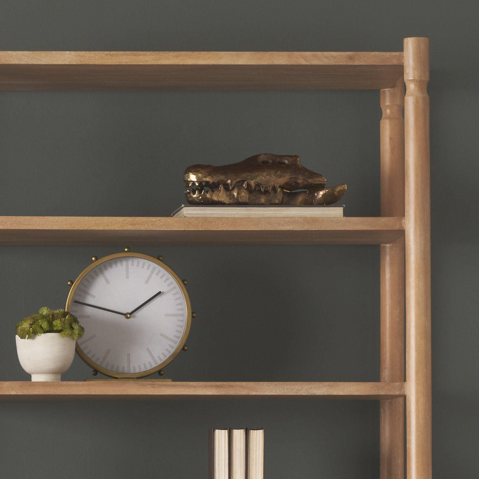 Waylon Table Clock with Studs, Gold