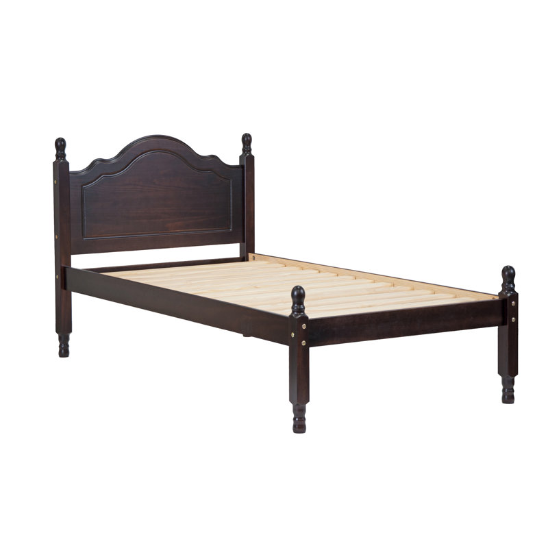 Reston Mission Twin Platform Bed with Drawer in Java Pine