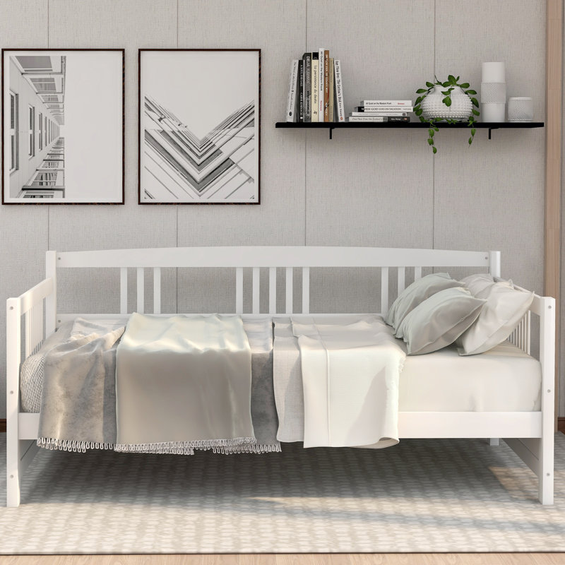 Lit de jour moderne en bois massif, Blanc