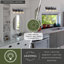 Luminaire de salle de bain rustique en bronze bruni 4 lumières Homar à 4 lumières de large Homar, abat-jour en verre ambré, ours et arbres, à intensité variable, compatible avec DEL, fixation murale au-dessus du miroir-38809697