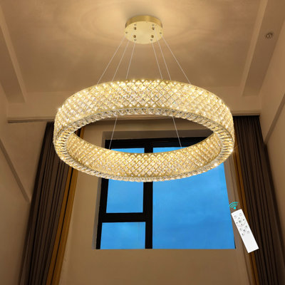 Modern Ring Crystal Dimmable Led Chandelier