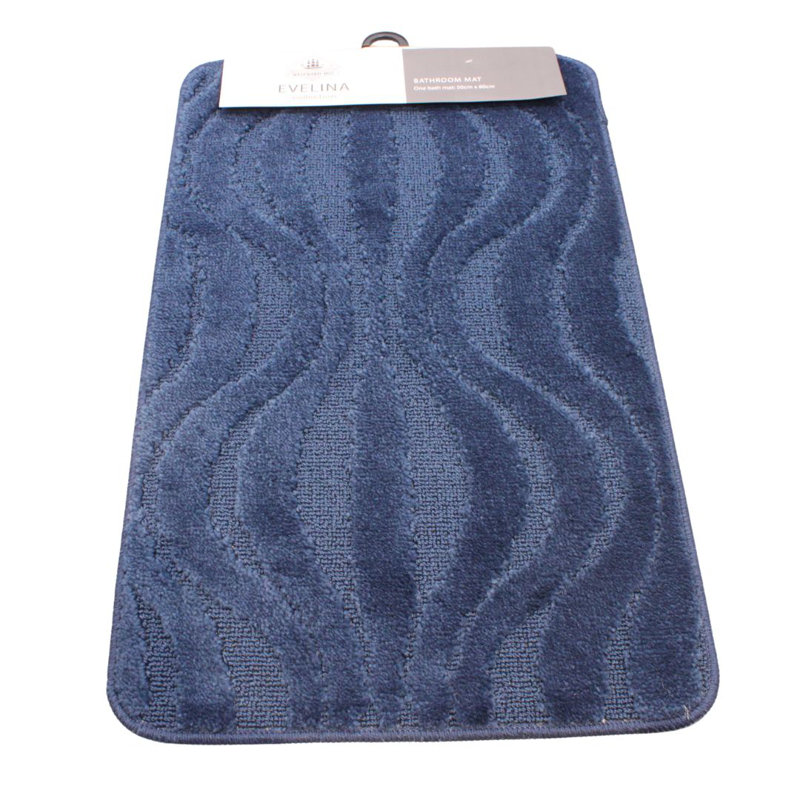 Polypropylene Plastic Bath Mat, Navy