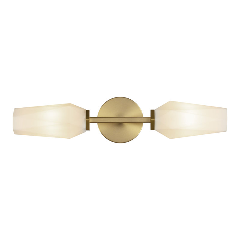 Krysta 20.5" Brushed Gold and Opal Glass Vanity Light