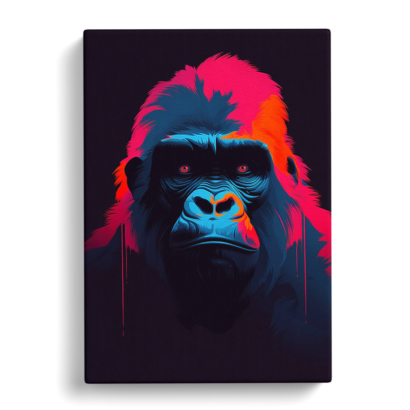 Gorilla Minimalism - Print on Canvas, 76cm H x 50cm W x 3cm D