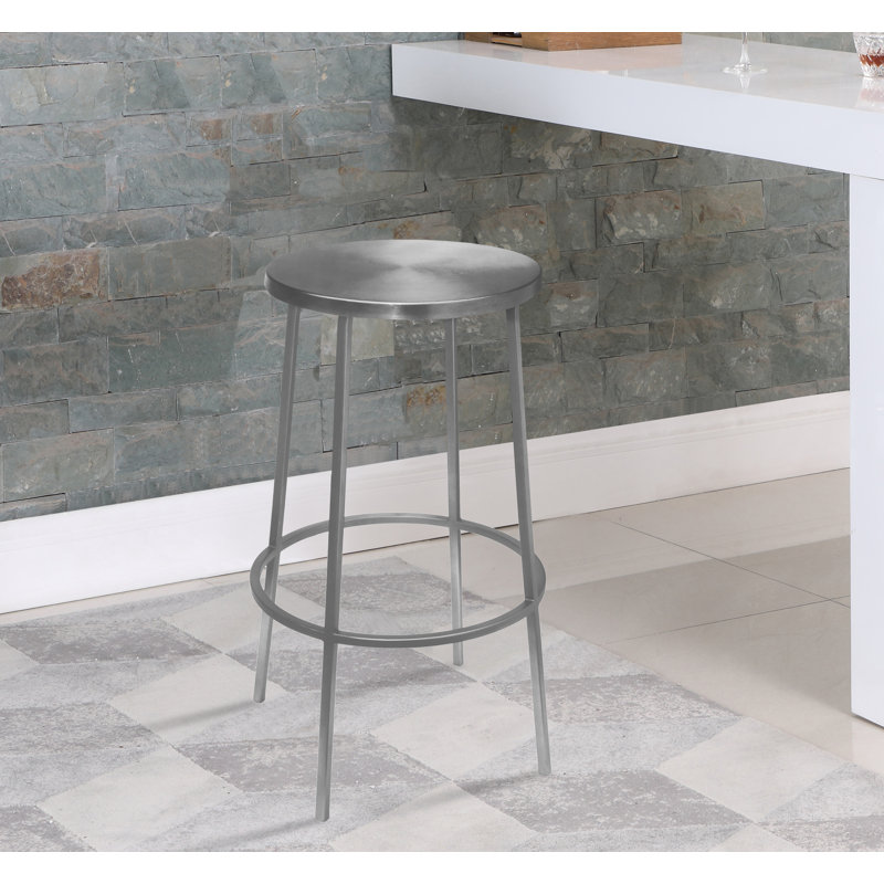 Lonn Bar & Counter Stool, Silver, Bar Stool (30" Seat Height)