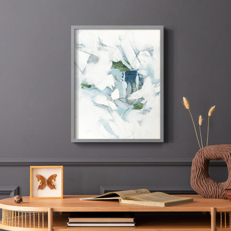 Ice Cavern III, reproduction encadrée - bois massif, Gris, H 10 po x l 8 po