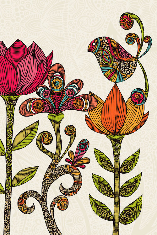 Dans le jardin, impression sur toile tendue, H 26 po x l 18 po x P 1,5 po, Toile tendue