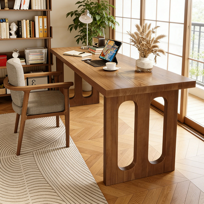 Modern Rectangular Solid Wood Writing Desks, 29.52" H x 70.86" W x 23.62" D