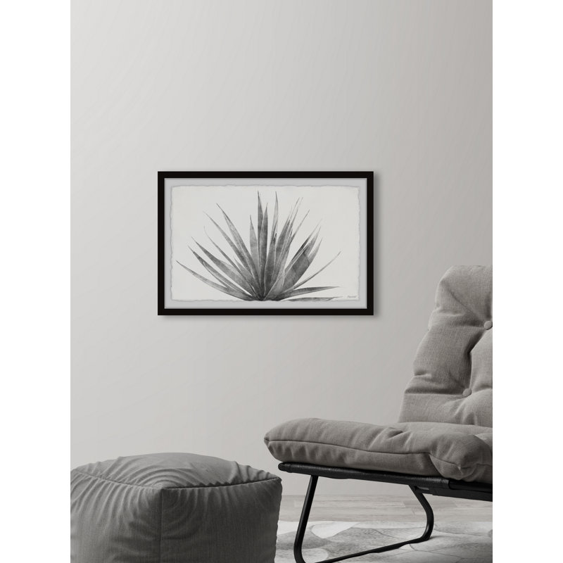 Blue Agave In Grey - Single Picture Frame Print, 38cm H x 45cm W x 3.81cm D