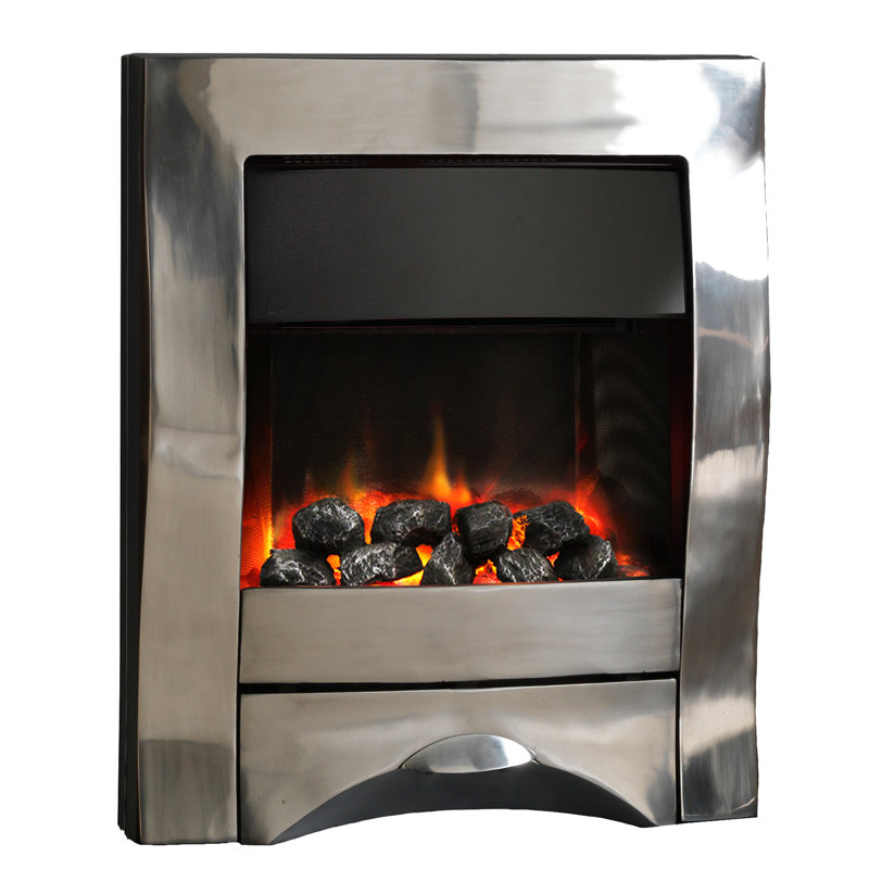 Quinton Belfry Heating 49.5 cm W Electric Fireplace Insert, Silver