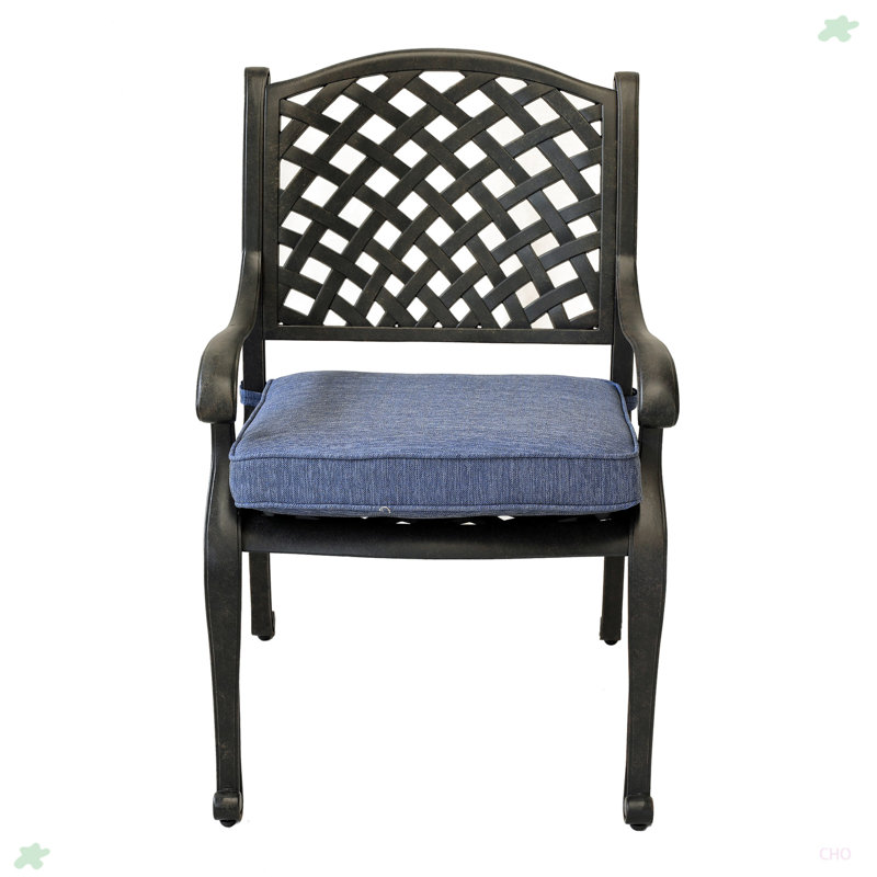 Chaise de salle à manger Sparta, Bleu marine antique, Gris antique