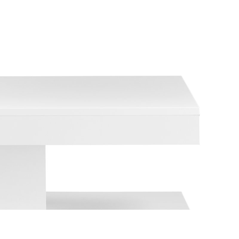 Timote Modern Gloss Coffee Table with LED Lights for Living Room, White Gloss