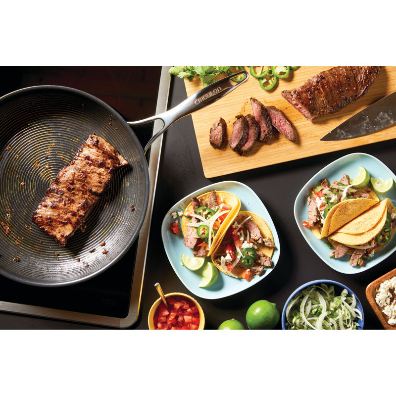 Circulon Clad Stainless Steel Frying Pan with Hybrid SteelShield Nonstick, 12.5-Inch, 10"