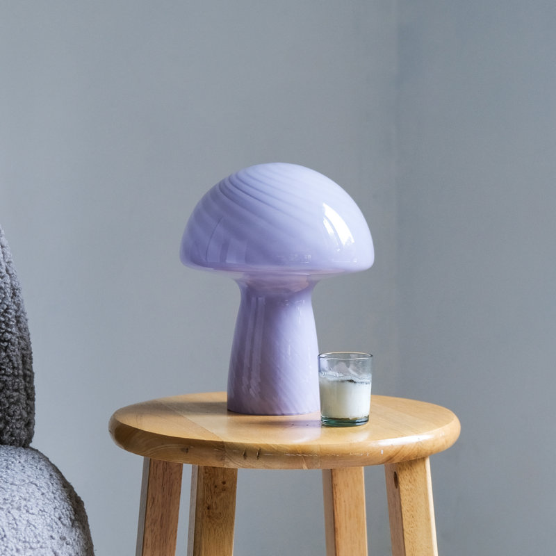 Petite lampe de table en verre, Lilas, Lilas