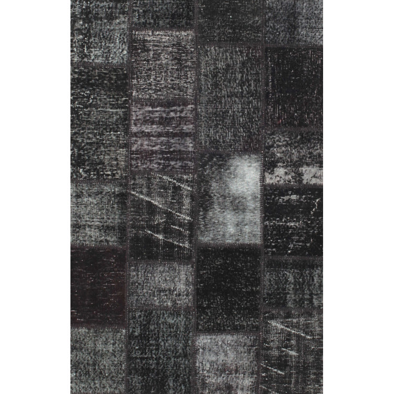 Tapis traditionnel gris / noir Bonparker, Rectangle 8 pi x 10 pi
