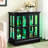 Antique Glass Cabinet With Adjustable Storage, Doors, Materials, And - Controlled Lighting For Dining Room Led Curio Retro Style, Shelves, Acrylic Back, Remote Control Home Organization